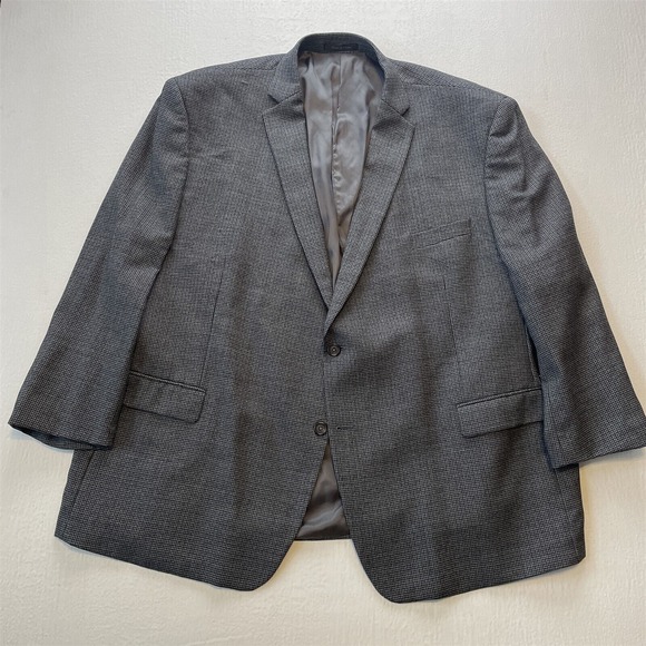 Lauren Ralph Lauren 56R Gray Check 100% Wool Mens Blazer Sport‎ Coat Jacket